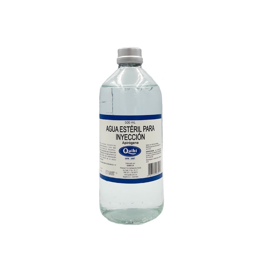 Agua Destilada Estéril Quibbi Frasco X500Ml.