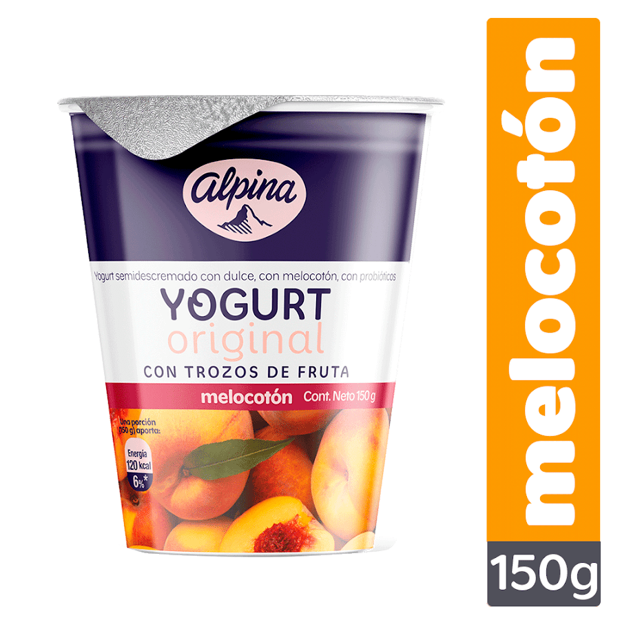 Yogurt ALPINA Original Trozos de Fruta Melocotón x150g