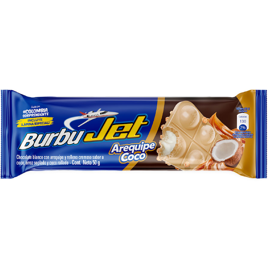 Chocolatina JET BurbuJet Arequipe Coco x50gr