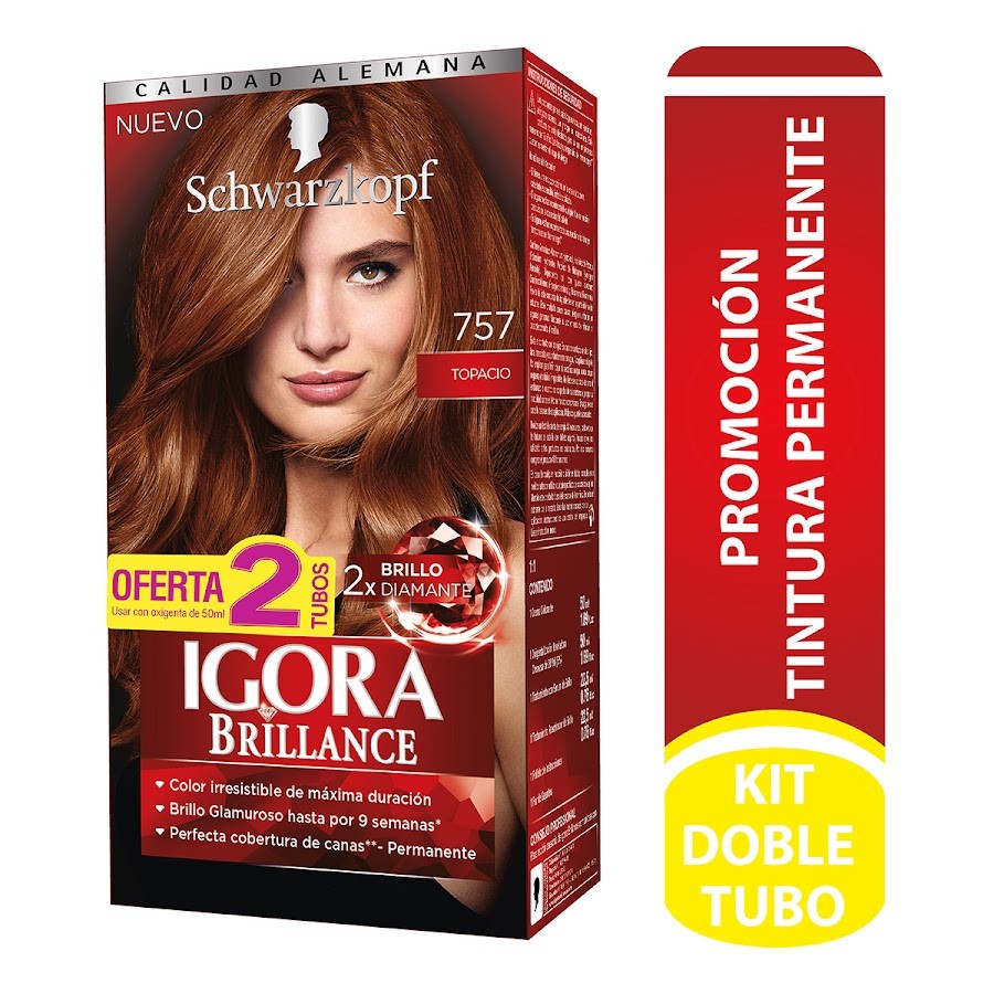 TINTE IGORA BRILLANCE PERMANENTE TOPACIO 757 X50ML