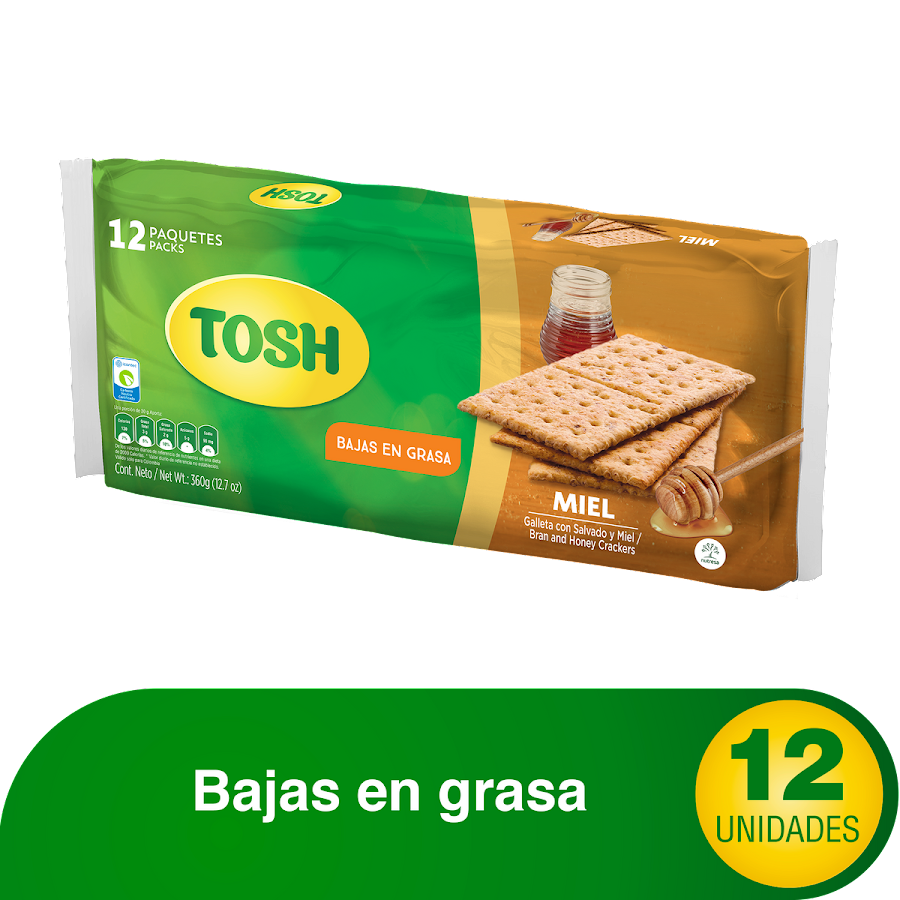 Galleta Tosh Miel Bolsa x 12und
