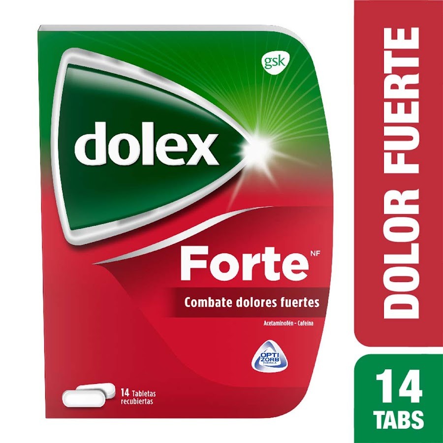 DOLEX FORTE NF 500/65MG TAB CAJA X14TAB. GSK ACETAMINOFÉN CAFEÍNA