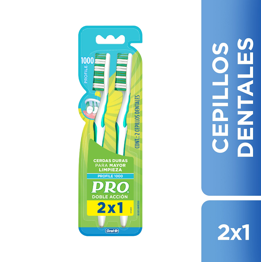 Cepillo de Dientes Oral-B Pro Doble Acción Profile 1000 2 Und