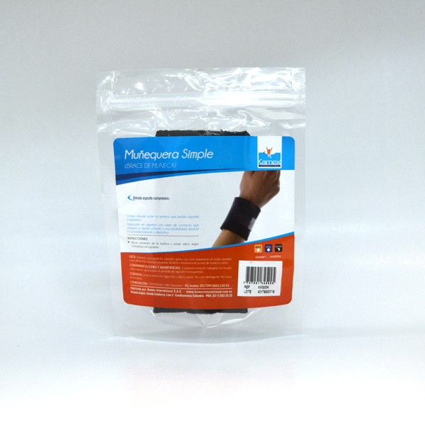 Muñequera Kamex Simple Universal Negro x1und
