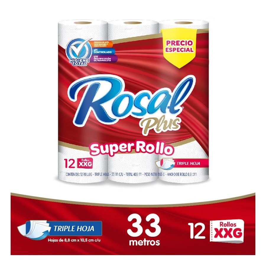Papel Higiénico Rosal Plus XXG x12 Rollos
