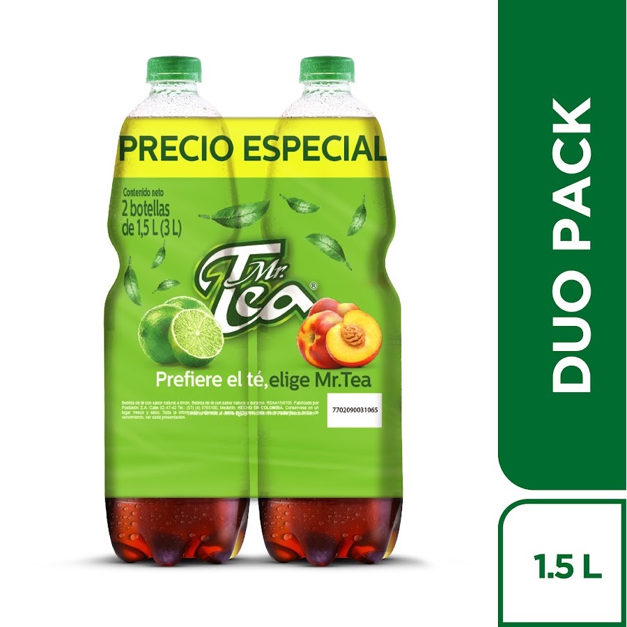 TÉ MR TEA  PRECIO ESPECIAL LIMON-DURAZNO X2UND. X1.5LT.