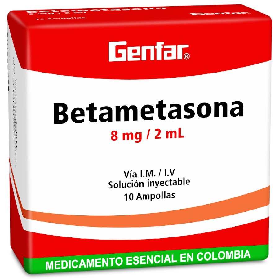 Betametasona 8mg/2ml Genfar Inyectable Caja x 10 Ampollas