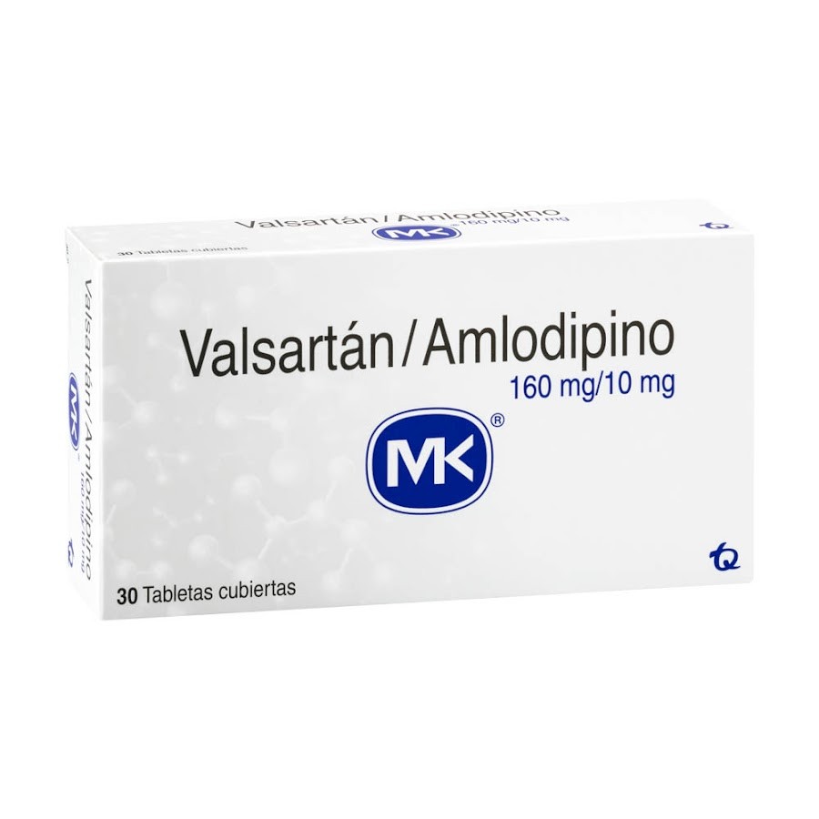 VALSARTÁN AMLODIPIDINO MK 160MG/10MG TAB CAJA X30TAB.