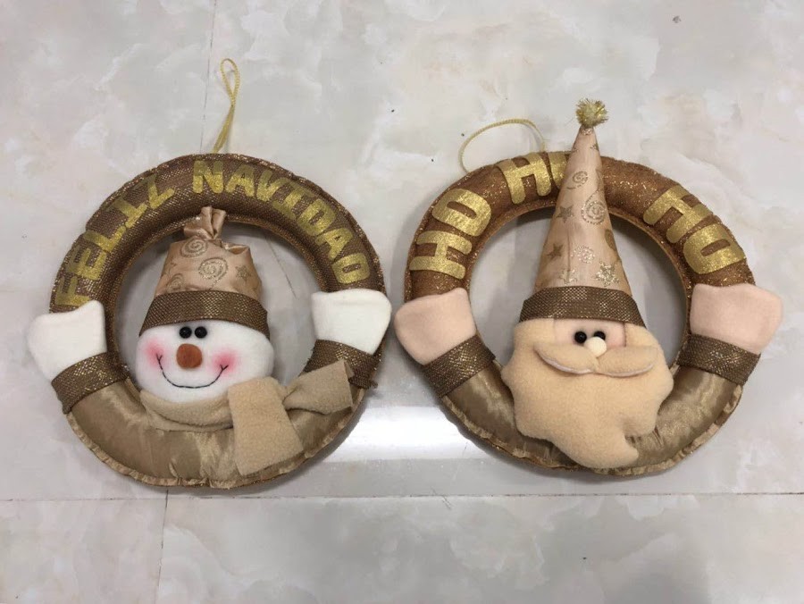 $ Corona Navideña Grand Santa/Snowman Doradox1und Nav18