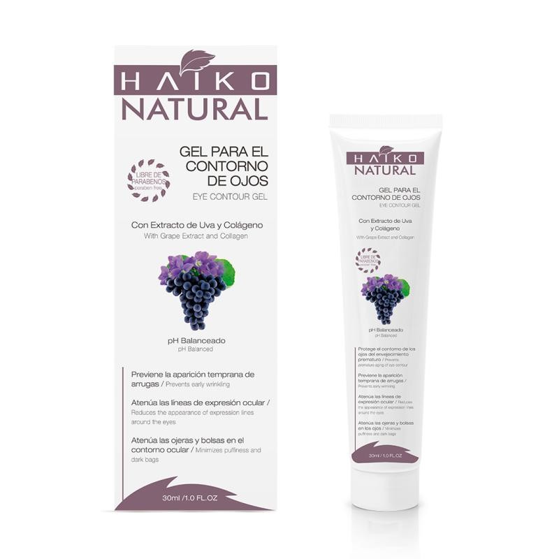 Gel Haiko Natural Contorno de Ojos Extracto de Uvas y Colágeno x30Ml.