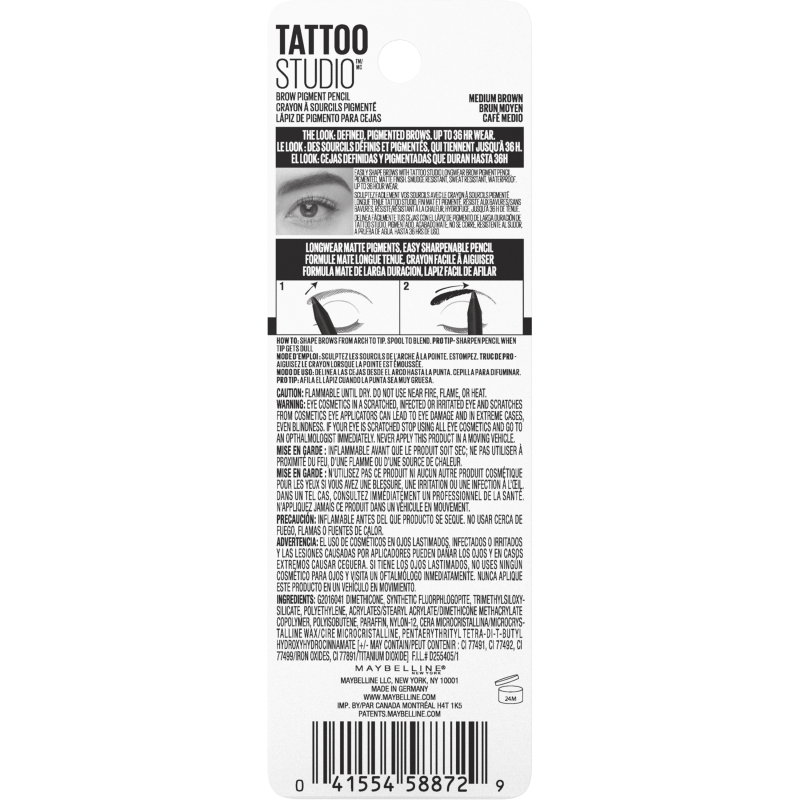 Delineador Maybelline Tattoo Medium Brown x 1und