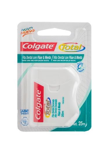 Hilo Dental COLGATE Total Encerado Fluor & Menta x25Mt