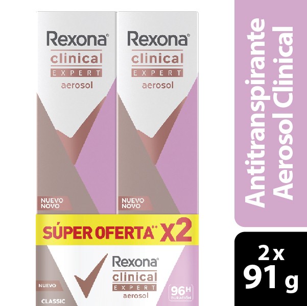 Oferta Desodorante REXONA Clinical Class Expert  Aerosol 2x91G