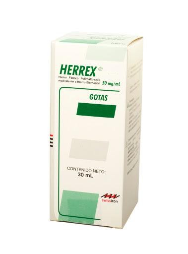 Herrex 50mg Gotas Frasco x30Ml. Farma Hierro Elemental