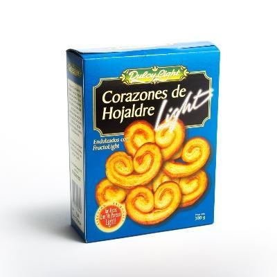 Pasabocas Dulcy Light Corazones De Hojaldre Caja X180G.