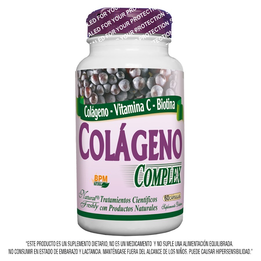 Colágeno Complex x60Cap. Natural Freshly Colágeno Vitamina C Biotina