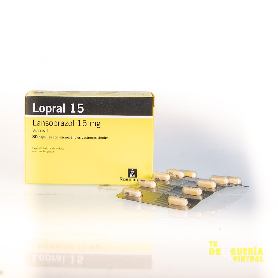 Lopral 15mg caja x 30 Cápsulas Lansoprazol