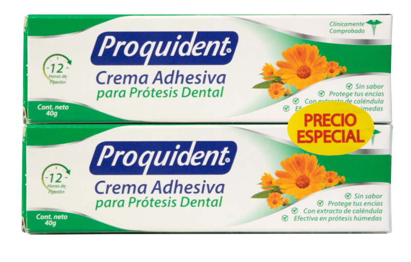 Crema Adhesiva Proquident Sin Sabor Precio Especial 2x40 g c/u