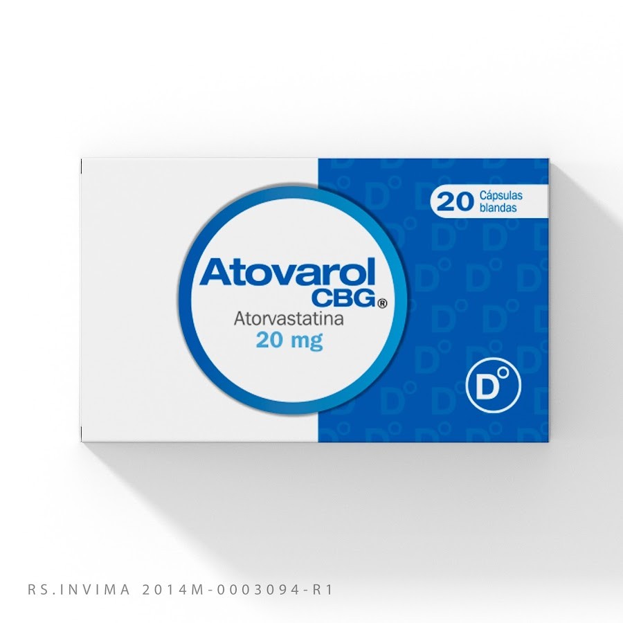 Atovarol 20mg CBG Caja x 20 Cápsulas Atorvastatina.