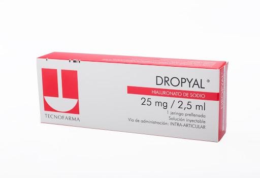 DROPYAL 25MG SOL INYECTABLE CAJA X1AMP. TECNOFARMA HIALURONATO SOD