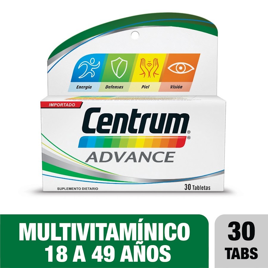 CENTRUM ADVANCE TABLETA FRASCO X30TAB. PFIZER MULTIVITAMÍNICO