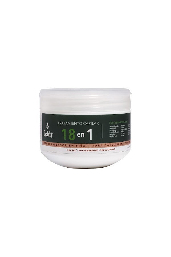 Tratamiento Capilar Lehit Repolarizador en Frio 18 en 1 Pote x300gr