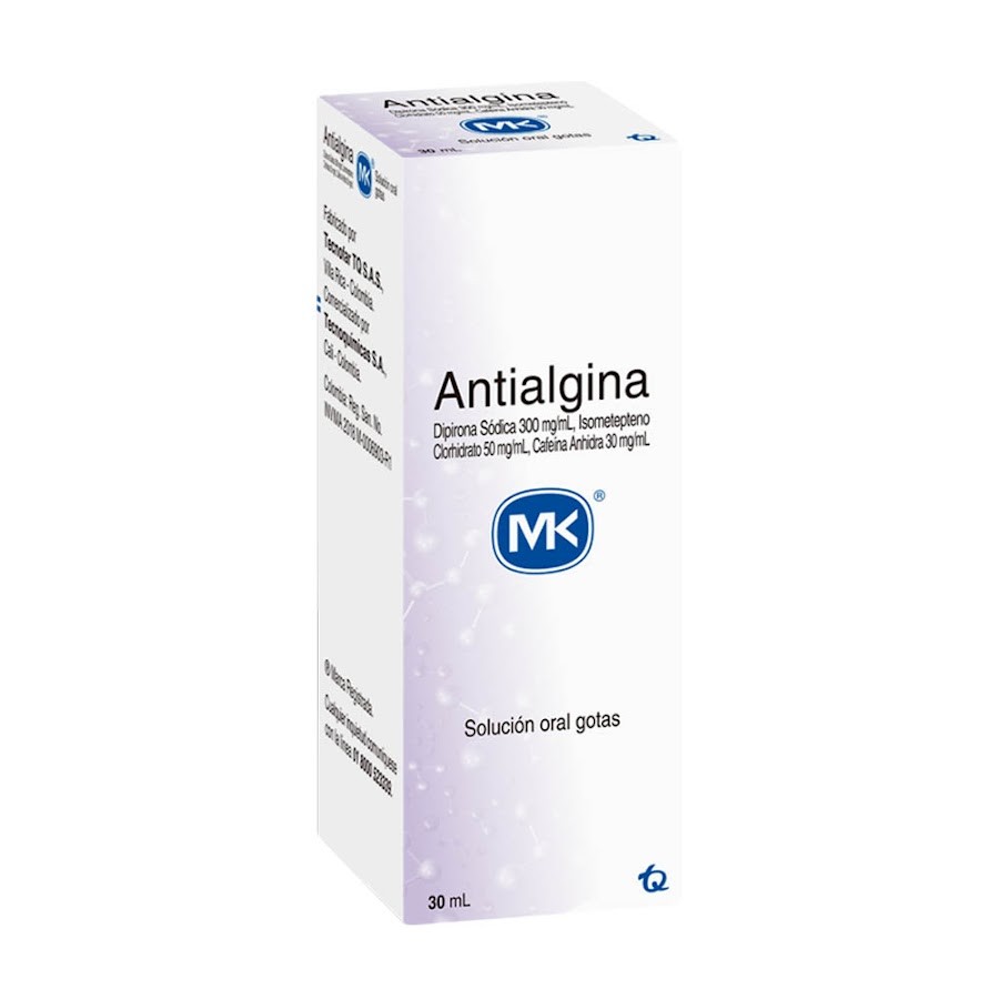 Antialgina MK 300mg Sus. Oral Fco. x30Ml Dipirona Isometepleno Cafeína