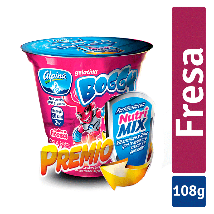 GELATINA ALPINA BOGGY FRESA PREMIO X108G