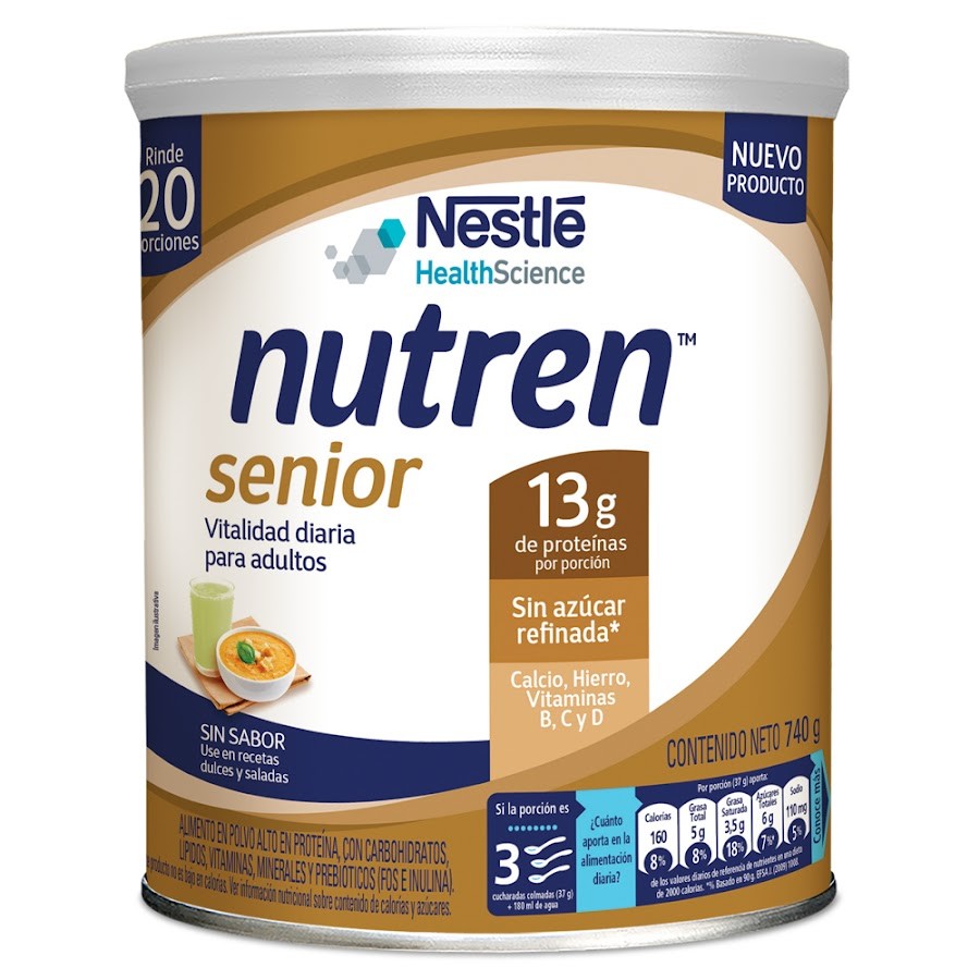 Alimento en Polvo Nutren Senior Nestle Sin Sabor x 740Gr