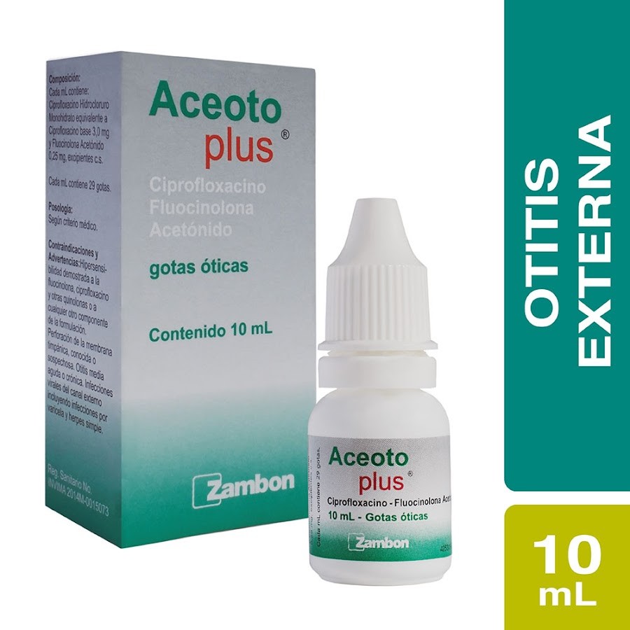 Aceoto Plus Gotas Frasco X10Ml. Zambon Ciprofloxacino Fluocinolona