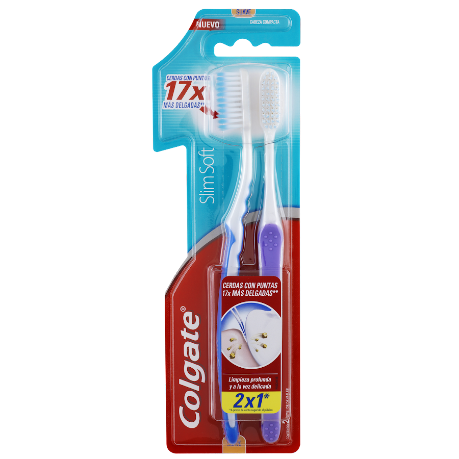 Oferta Cepillo Dental COLGATE SlimSoft 17X 2x1 Suave x2Und