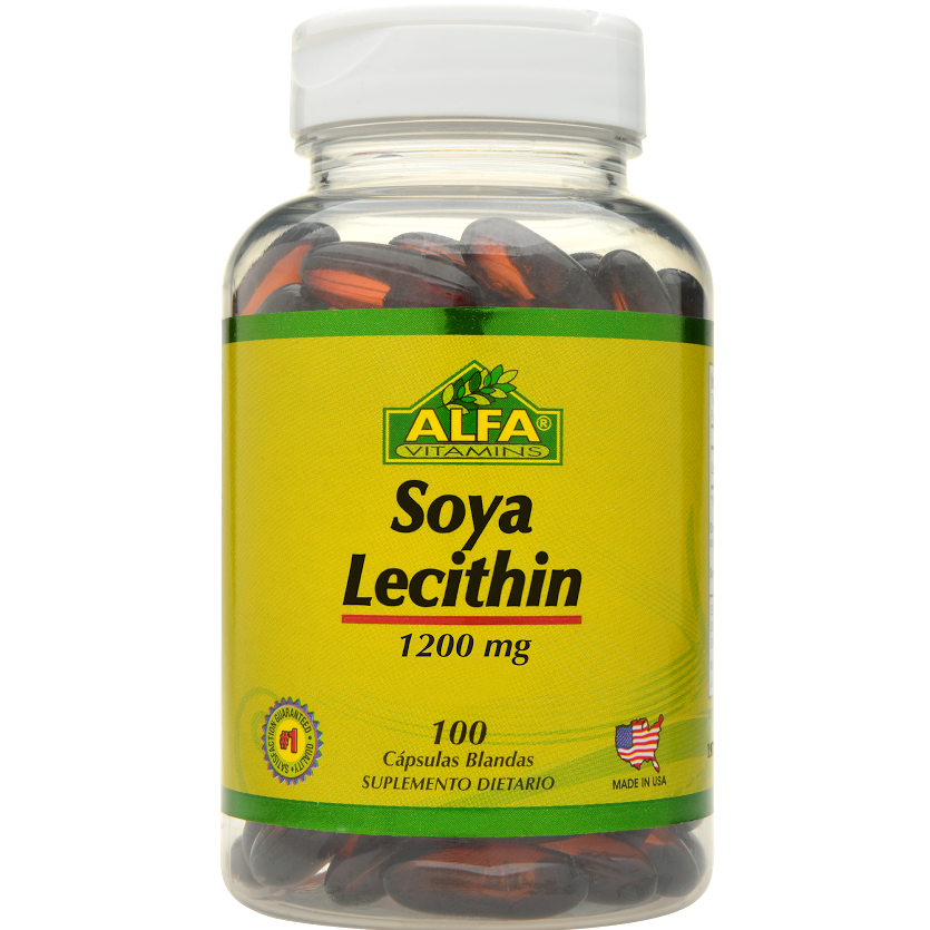 Soya Lecithin 1200 mg Alfa Vitamin x 100 Capsulas comprimidas