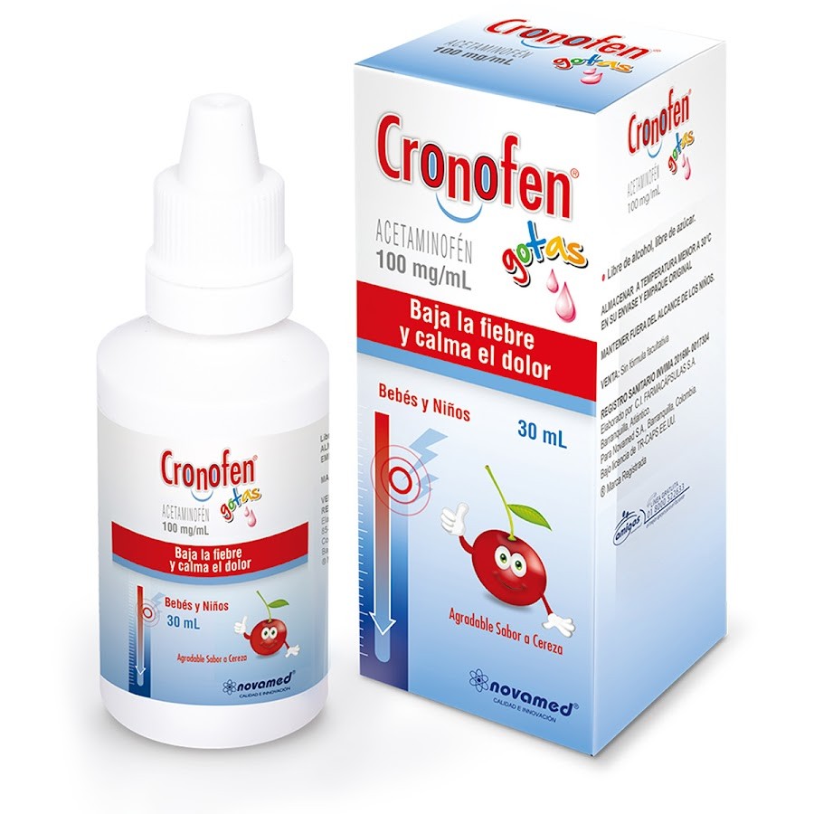 CRONOFEN 100MG/ML NIÑOS GOTAS SABOR CEREZA X30ML.NOVAMED ACETAMINOFÉN