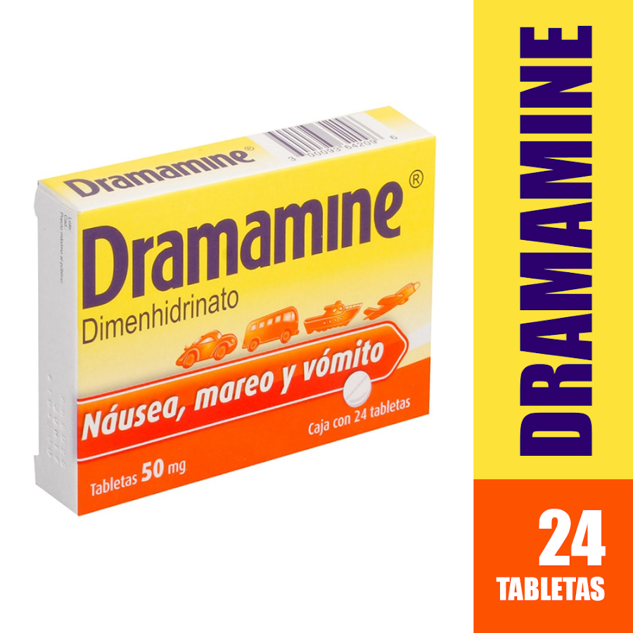 Dramamine Caja X24 Tabletas Dimenhidrinato