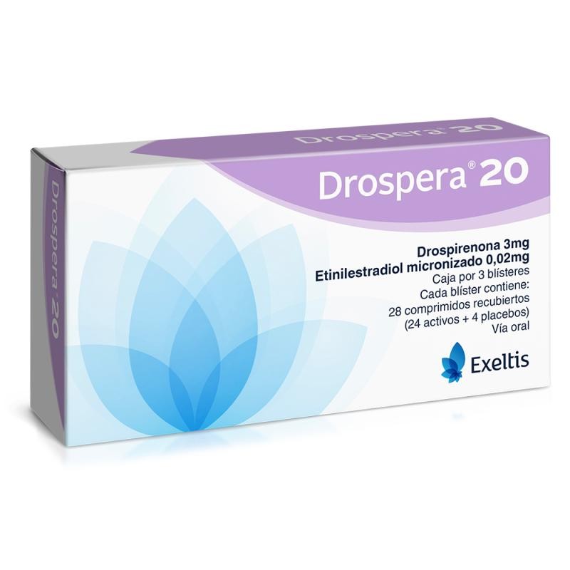 Drospera 20 3mg/0.02mg Caja x 84 tabletas Drospirenona Etinilestradiol