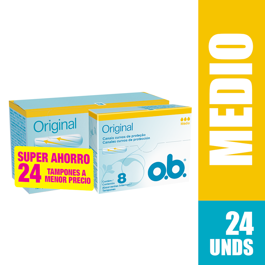 Oferta Tampones OB Original Medio x 16Und + Tampones OB Original Medio x 8Und