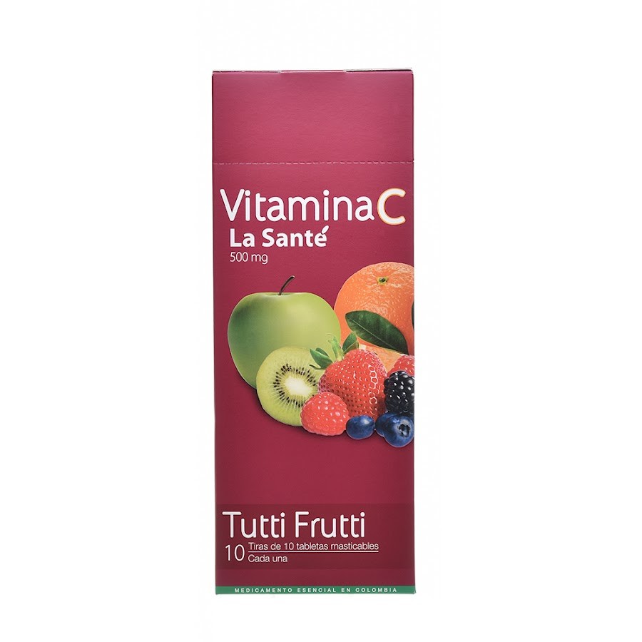 Fraccion Vitamina C La Santé 500Mg Sabor a Tutti Frutti x 10Uni