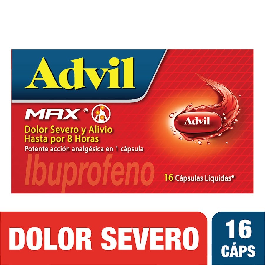ADVIL MAX TABLETAS CAJA X16TAB. PFIZER IBUPROFENO