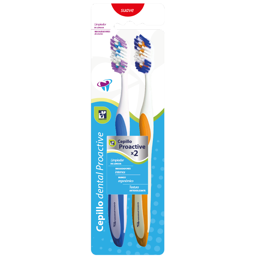 Cepillo Dental Proactive Farmatodo x2 Und