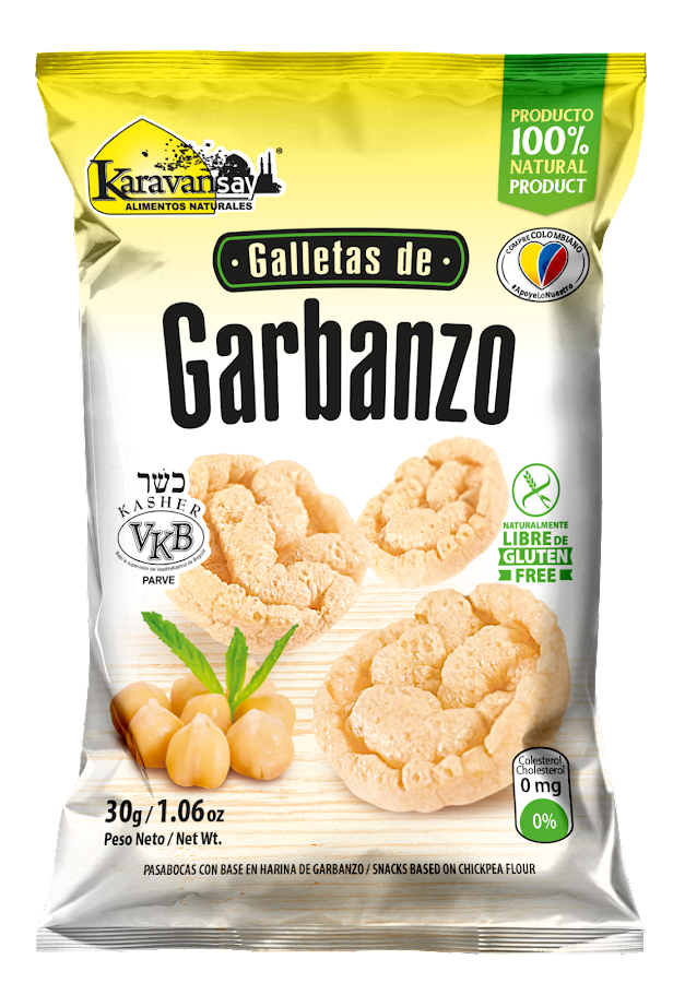 Galletas Karavansay de Garbanzo Sabor Natural Paquete x 30 Gramos