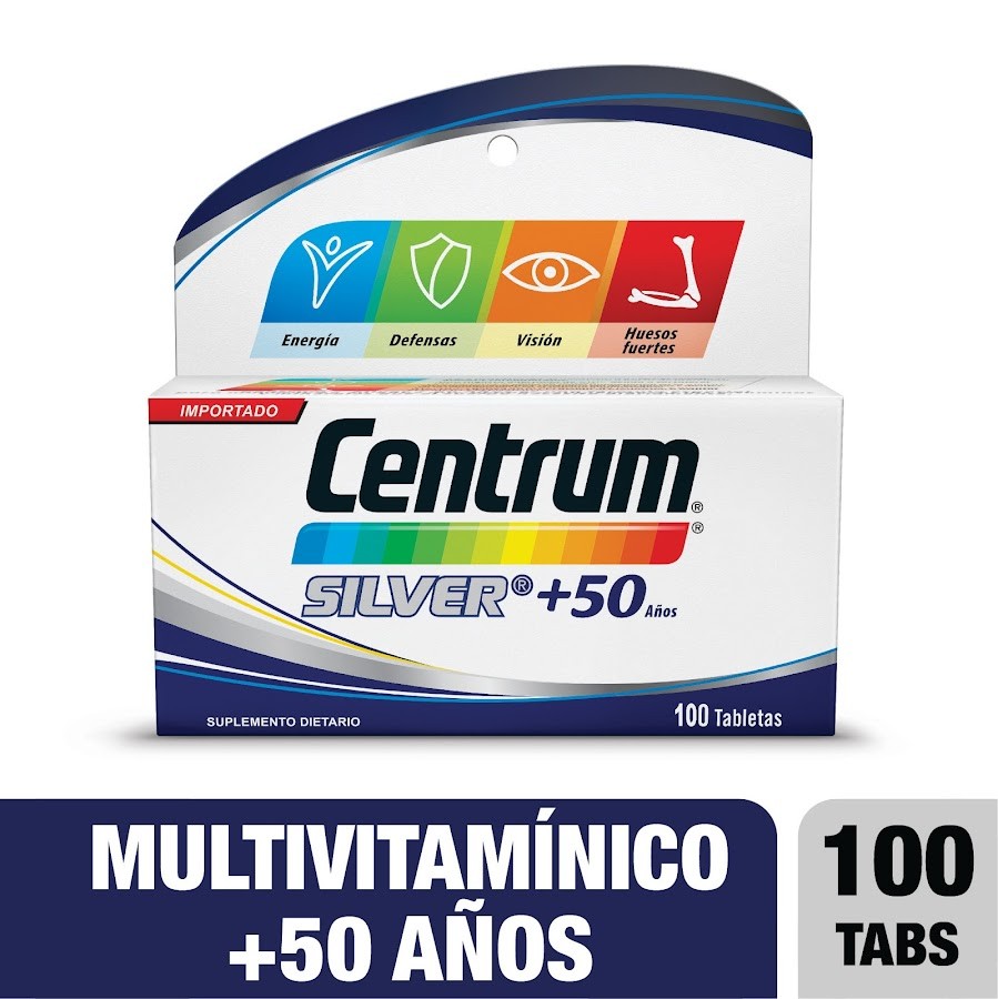 CENTRUM SILVER+50 AÑOS TABLETA FRASCO X100TAB. PFIZER MULTIVITAMÍNIC