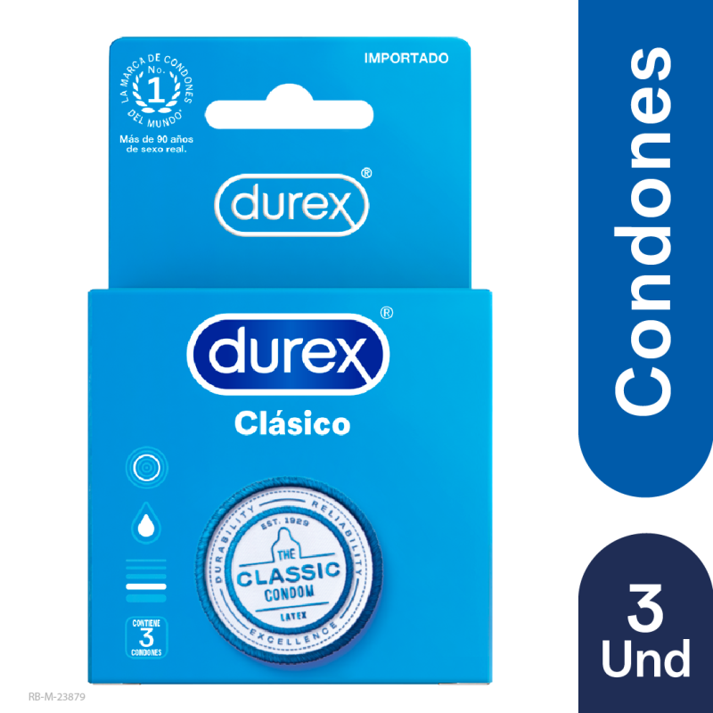 Condones Durex Clasicos x 3Und