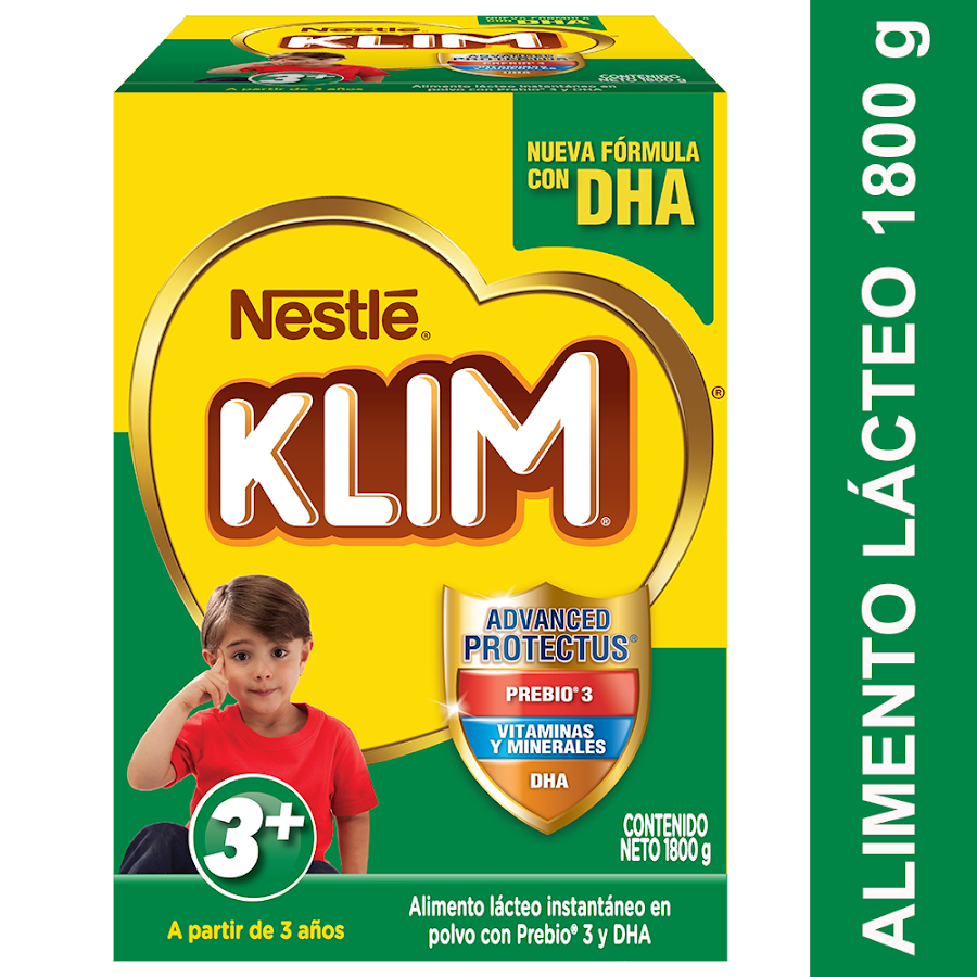 Alimento Lacteo Klim 3+ Prebio 3 DHA X1800g
