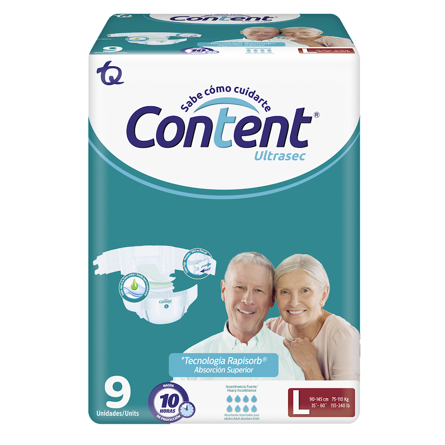 Pañales Content Ultrasec Talla L X9und