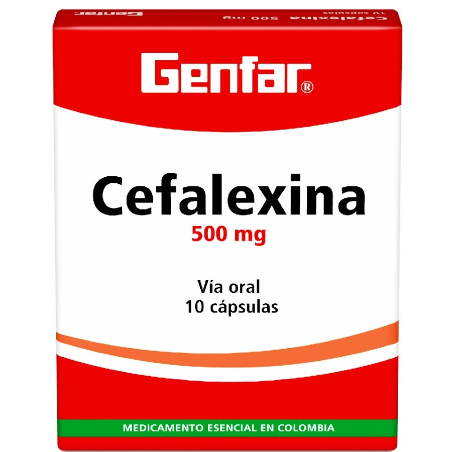 Cefalexina Genfar 500Mg Cápsulas Caja X10Cap.
