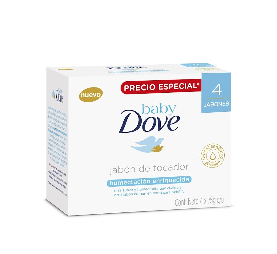 $Jabon Dove Baby Humectacion Enriquecida x 4Und de 75Gr