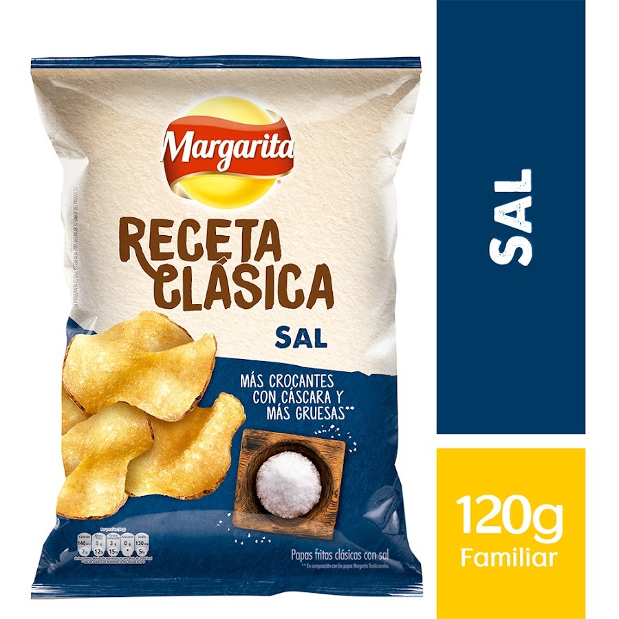 PASABOCAS MARGARITA PAPAS FRITAS SAL RECETA CLÁSICA X120G