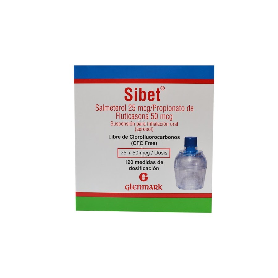 Sibet Inhalador Sibet Inhalador 25 + 50mcg x120 Dosis Salmaterol Propionato de Fluticasona