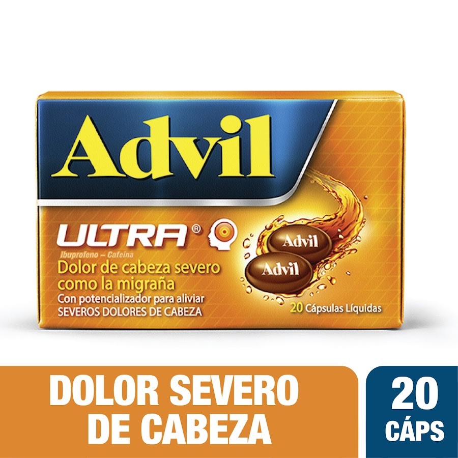 ADVIL ULTRA TABLETAS CAJA X20TAB. PFIZER IBUPROFENO CAFEÍNA