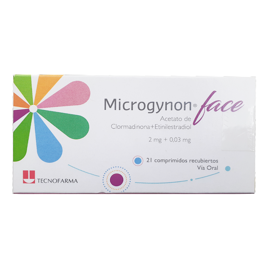 Microgynon Face Tecnofarma Acetato de Clormadinona 2Mg Etinilestradiol 0.03Mg x 21Comp
